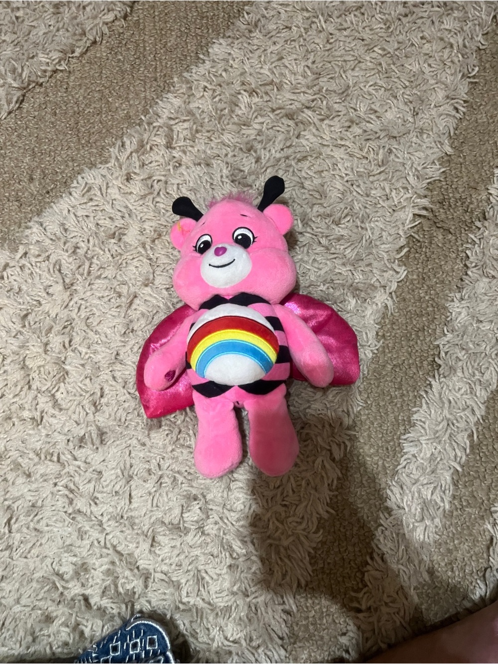 Pink Rainbow Bee Plush - Soft Kids Stuffed Animal Care Bears set